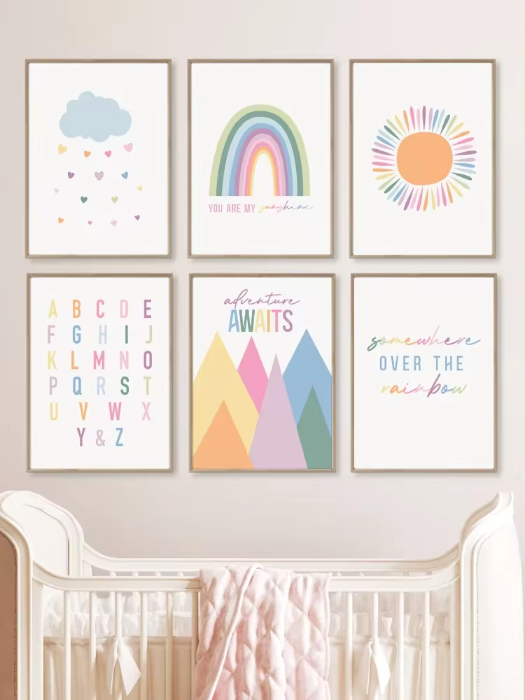 Boho ABC Rainbow Sun Clouds Ad - đánh giá và giá Baby Nursery Mirror