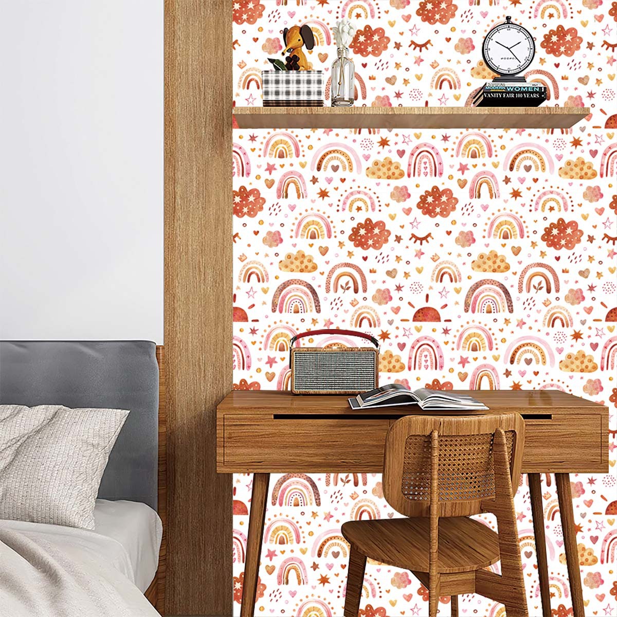 Rainbow Wallpaper Peel and Sti - đánh giá và giá Baby Nursery Peel And Stick Wallpaper