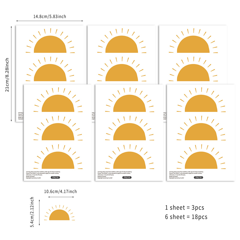 Boho Yellow Orange Half Sun Wa - đánh giá và giá Baby Nursery Yellow