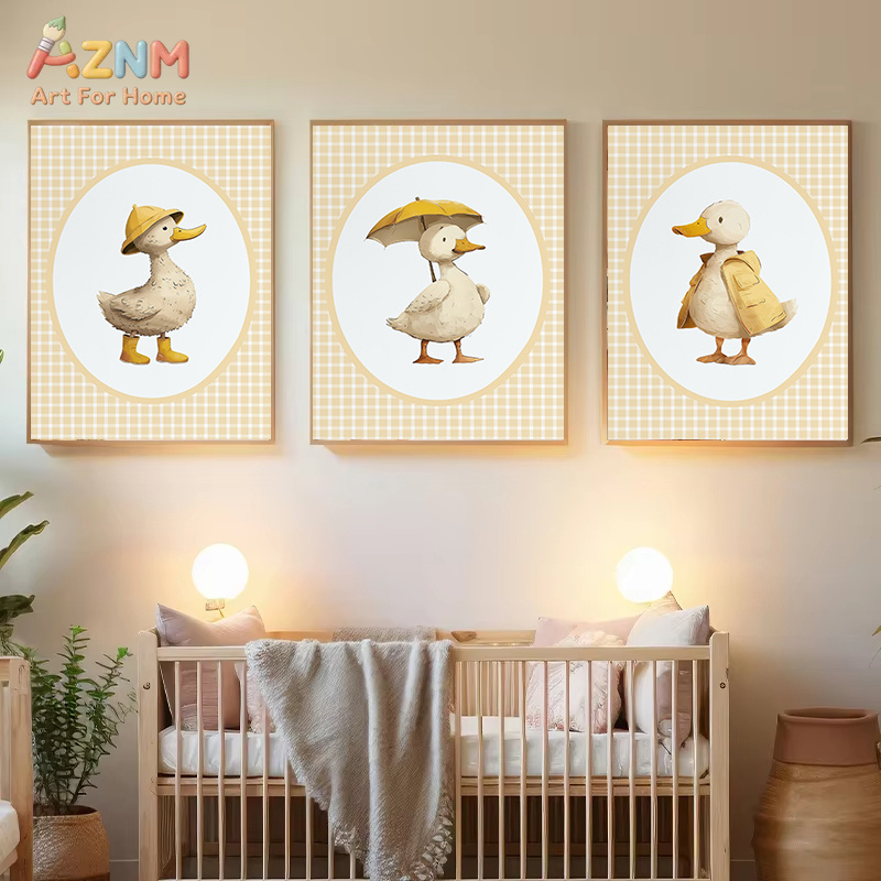 AZNM Cute Duck Canvas Wall Art - đánh giá và giá Baby Nursery Yellow