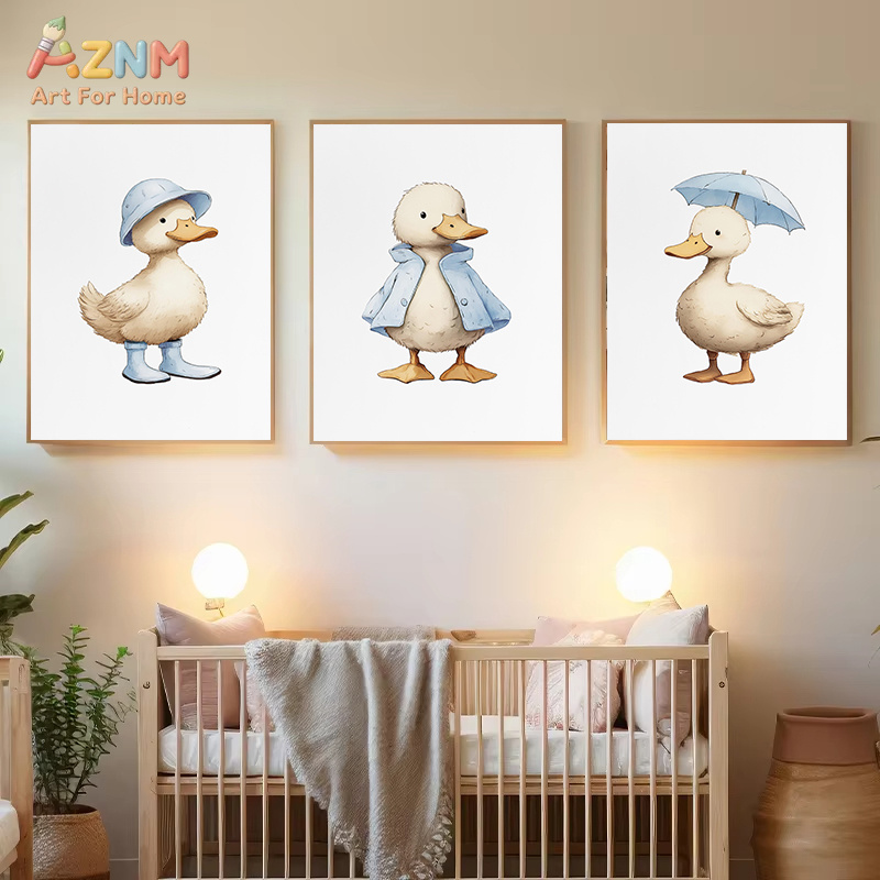 AZNM Cute Duck Canvas Wall Art - đánh giá và giá Baby Nursery Yellow