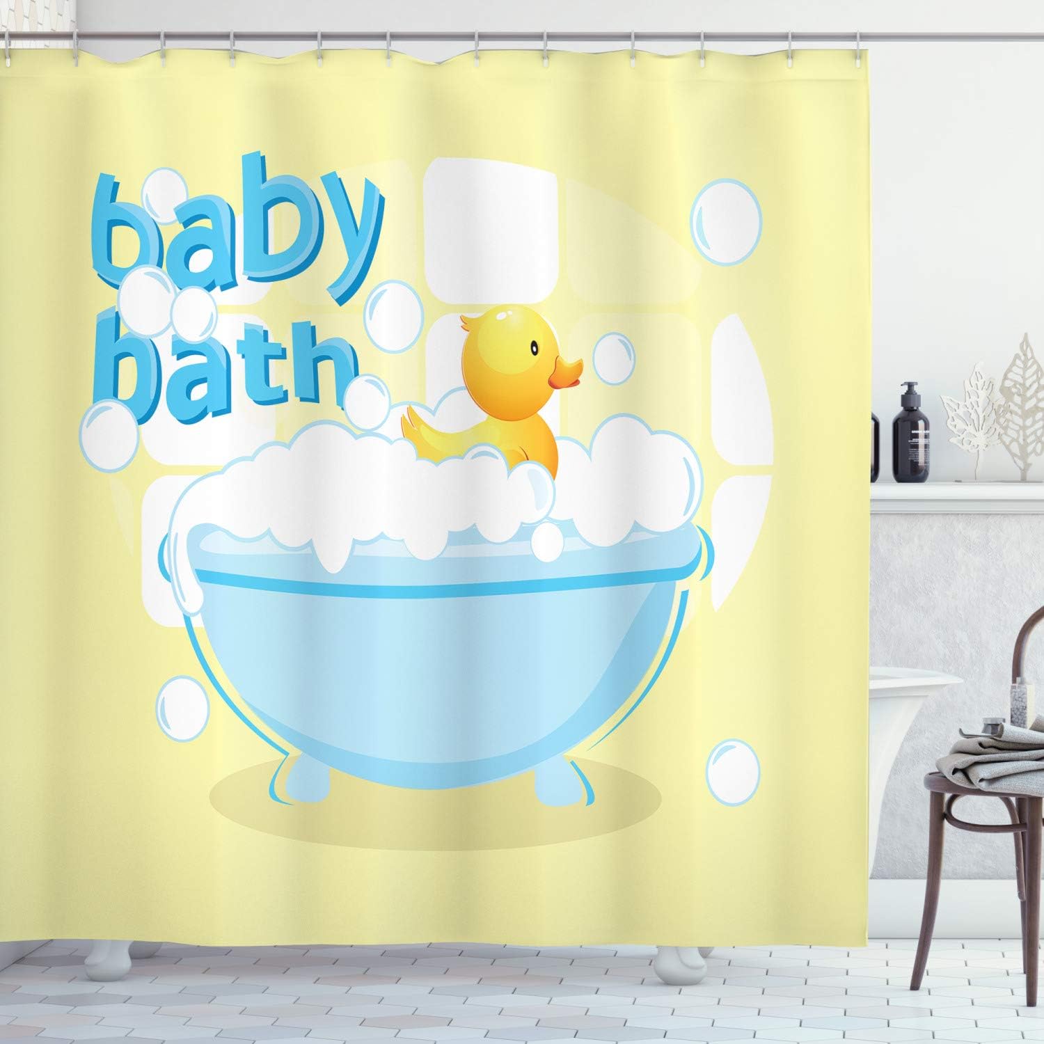 Yellow Baby Bath Shower Curtai - đánh giá và giá Baby Nursery Yellow
