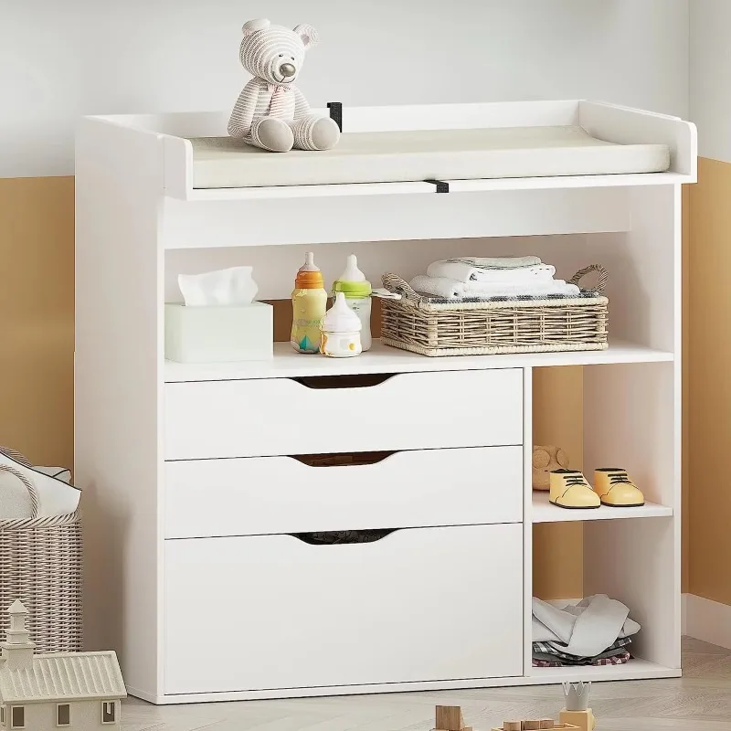 Contemporary minimalist MDF wh - đánh giá và giá Baby Nursery Drawers
