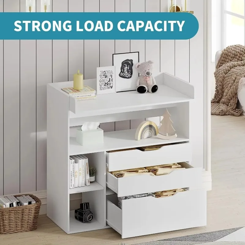 Contemporary minimalist MDF wh - đánh giá và giá Baby Nursery Drawers
