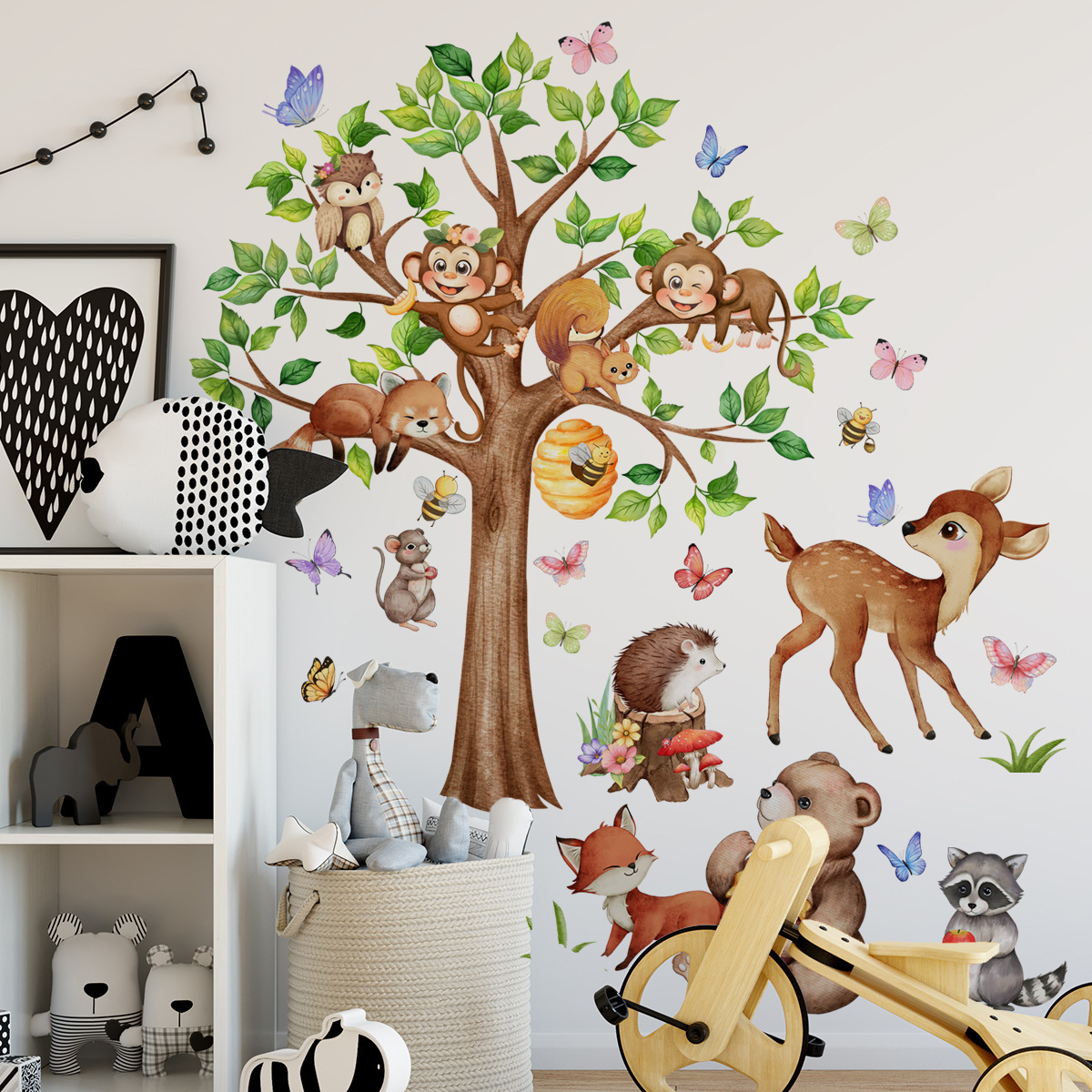 Cartoon Jungle Animal Tree Wal - đánh giá và giá Baby Nursery Jungle Wallpaper