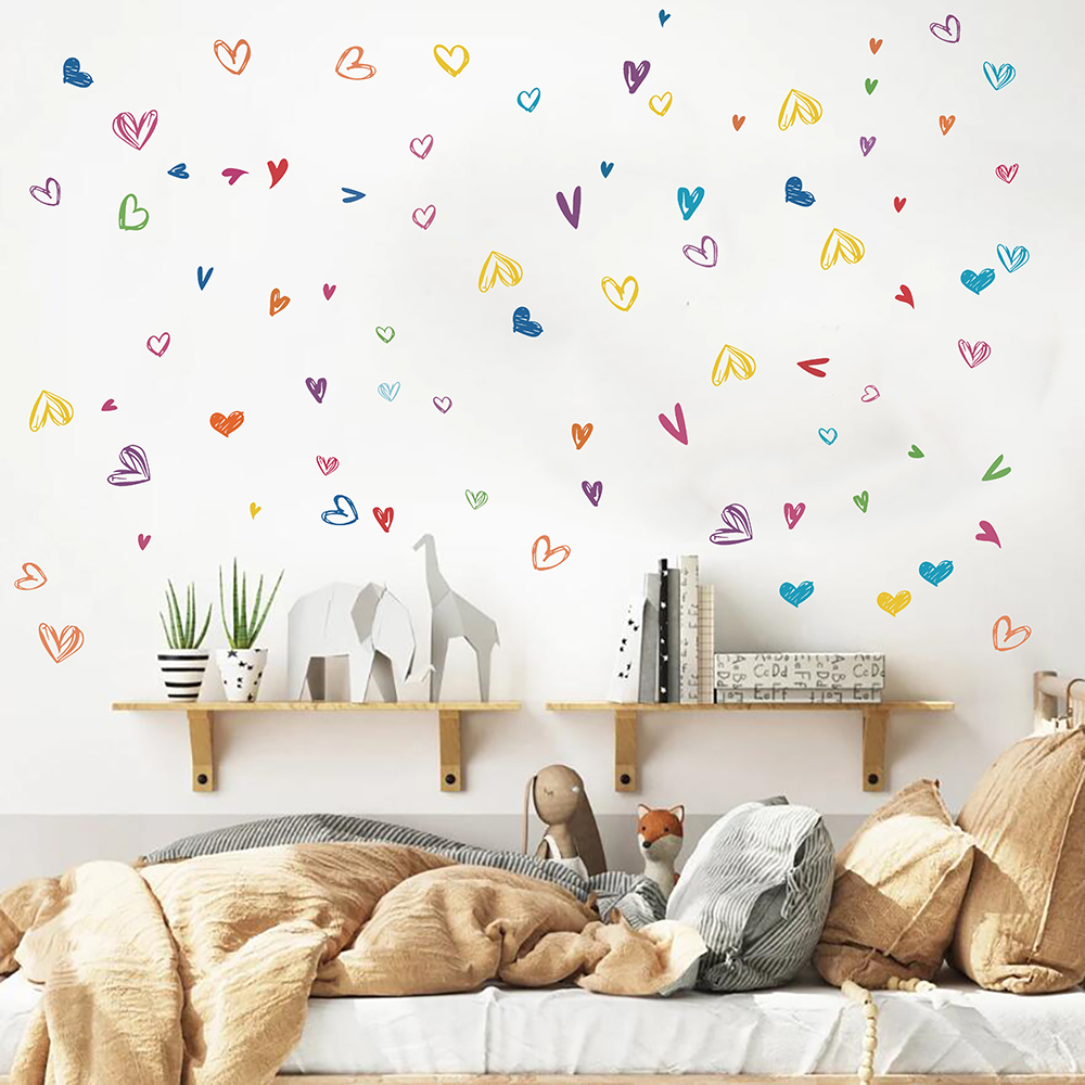 Watercolor Heart Print Wall St - đánh giá và giá Baby Nursery Panelling