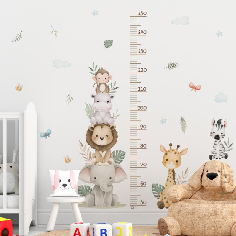 Children's Growth Chart Sticke - đánh giá và giá Baby Nursery Jungle Wallpaper