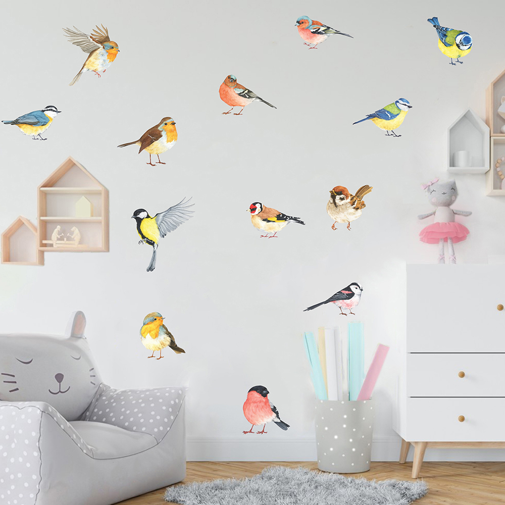 13pcs Little Birds Wall Sticke - đánh giá và giá Baby Nursery Panelling