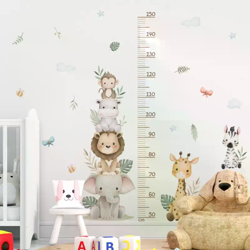 Children's Growth Chart Sticke - đánh giá và giá Baby Nursery Jungle Wallpaper