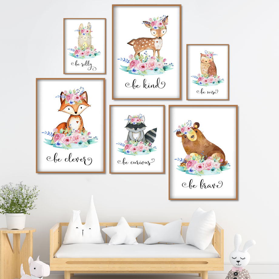 Cartoon Fox Deer Rabbit Baby A - đánh giá và giá Baby Nursery Mirror