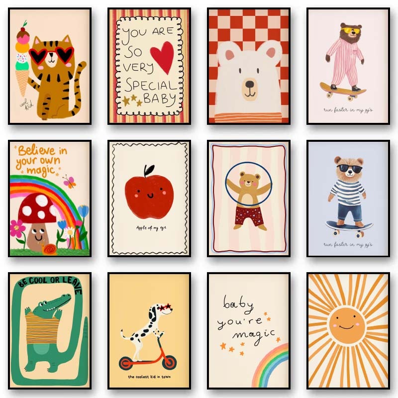 Animals Poster Prints Nordic F - đánh giá và giá Baby Nursery Pictures