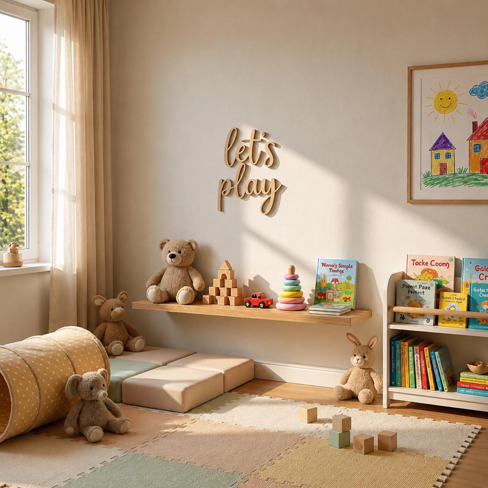 Let's Play Wooden Wall Sign, P - đánh giá và giá Baby Nursery Pictures