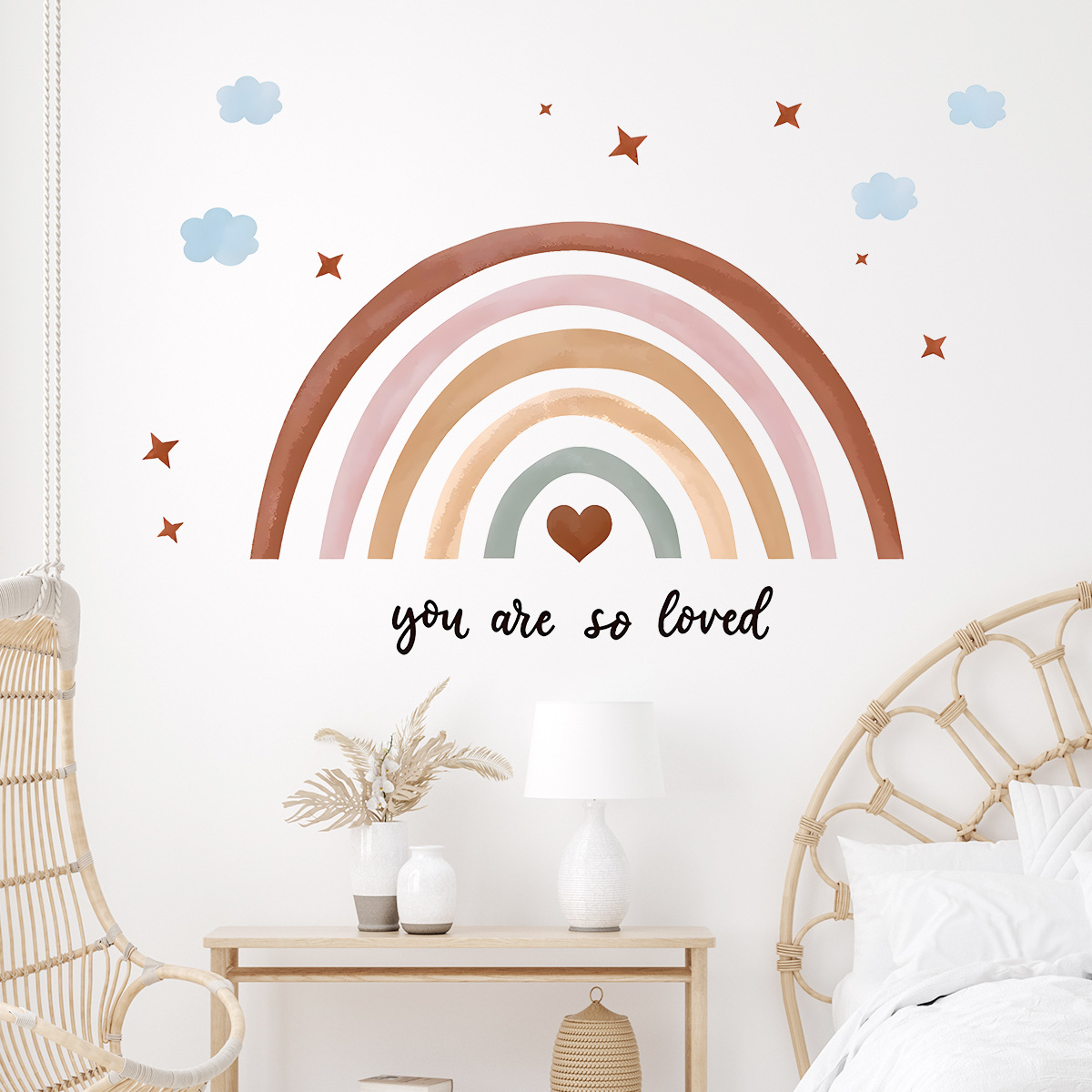 Boho Rainbow Wall Sticker Peel - đánh giá và giá Baby Nursery Peel And Stick Wallpaper