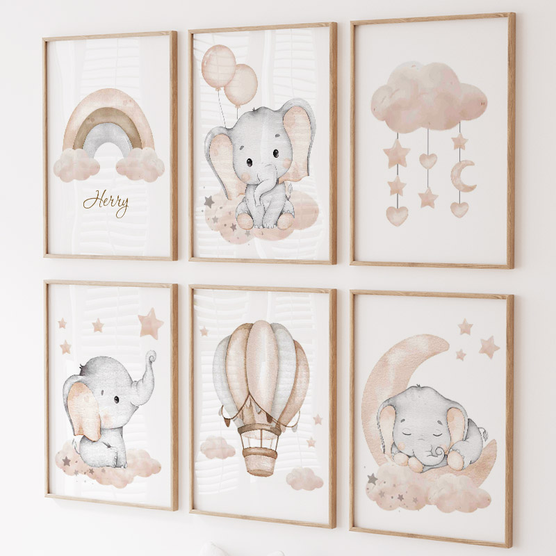 Cute Elephant Hot Balloon Moon - đánh giá và giá Baby Nursery Pictures