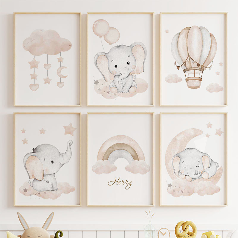 Cute Elephant Hot Balloon Moon - đánh giá và giá Baby Nursery Pictures