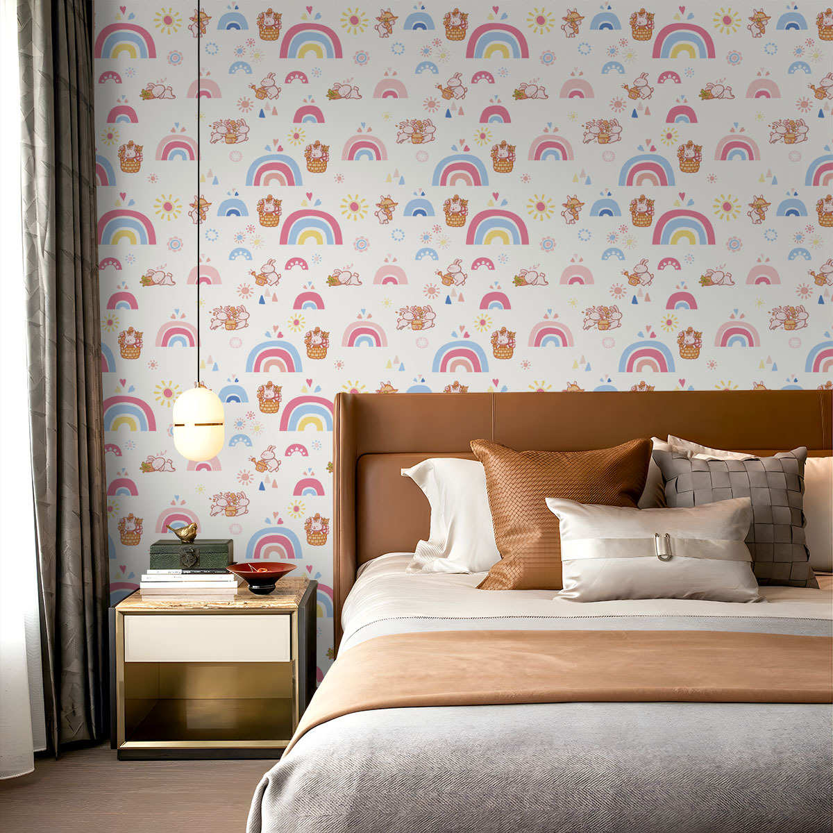 Boho Rainbow Kids Stick and Pe - đánh giá và giá Baby Nursery Peel And Stick Wallpaper