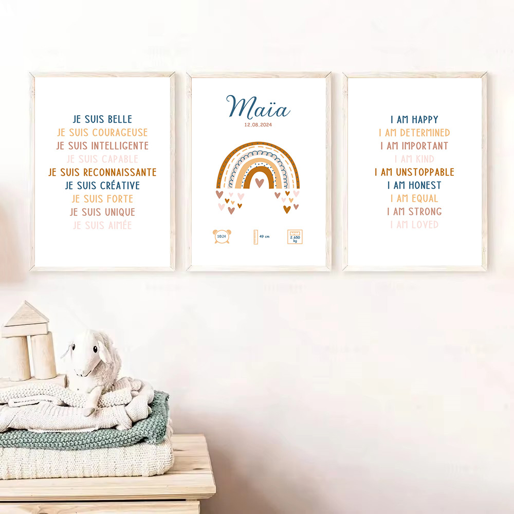 Custom Baby Name Birth Poster  - đánh giá và giá Baby Nursery Quotes Wall Art