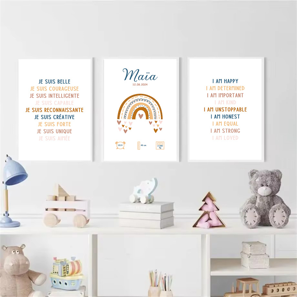 Custom Baby Name Birth Poster  - đánh giá và giá Baby Nursery Quotes Wall Art