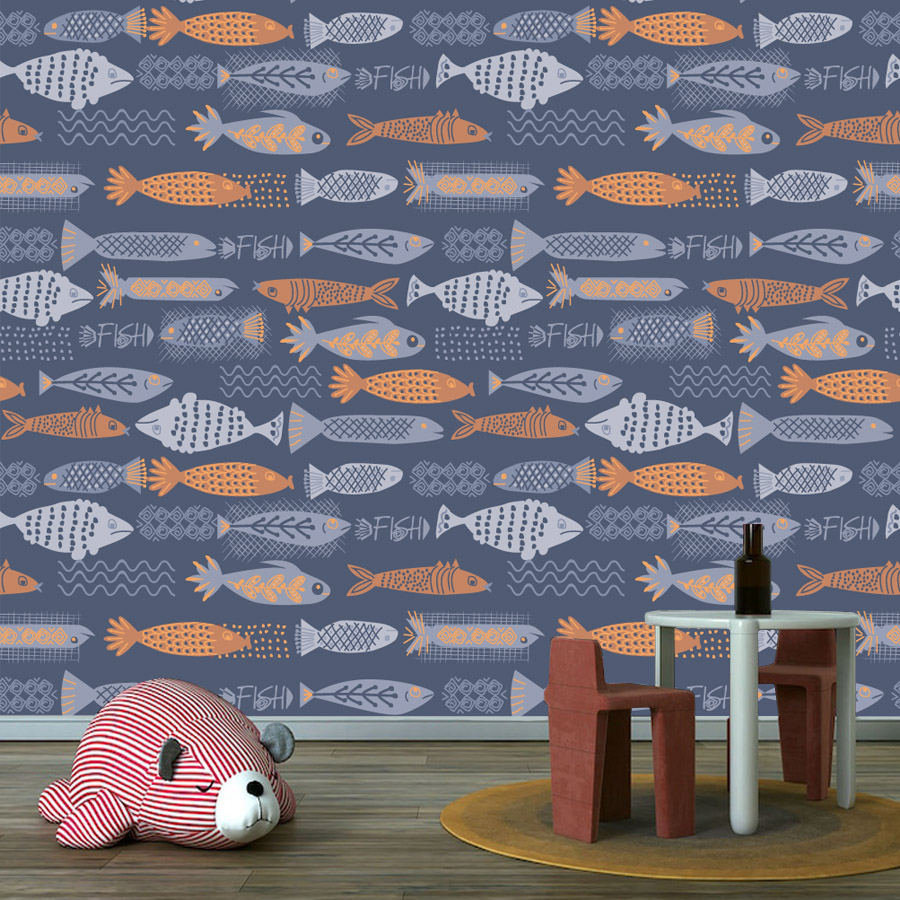 10+ Fish Design Waterproof Pee - đánh giá và giá Baby Nursery Peel And Stick Wallpaper