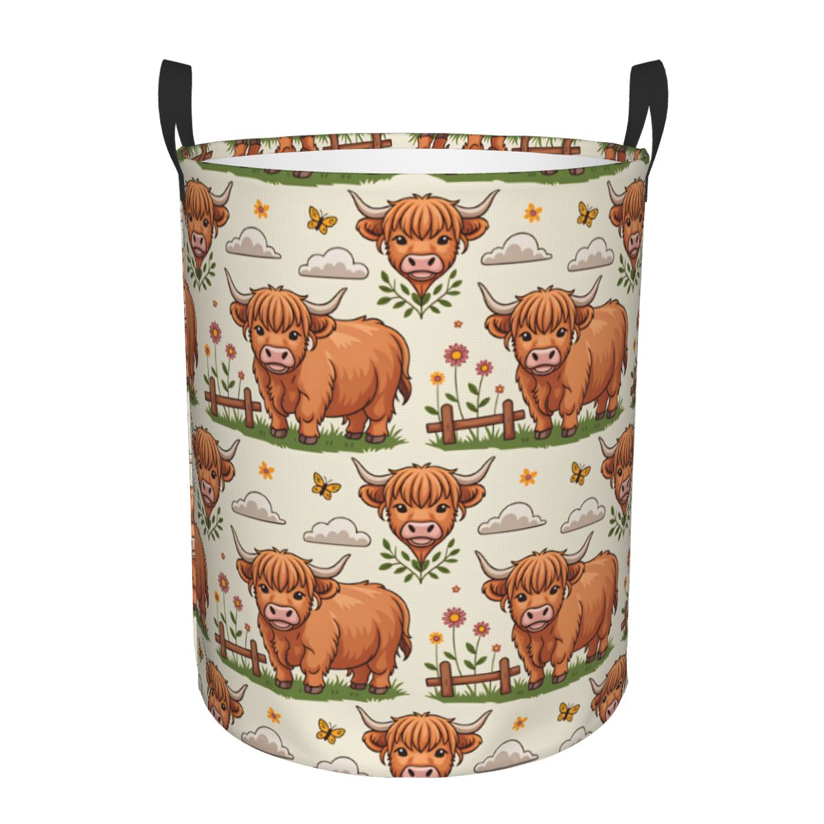 Cartoon Highland Cows Laundry  - đánh giá và giá Baby Nursery Laundry Basket