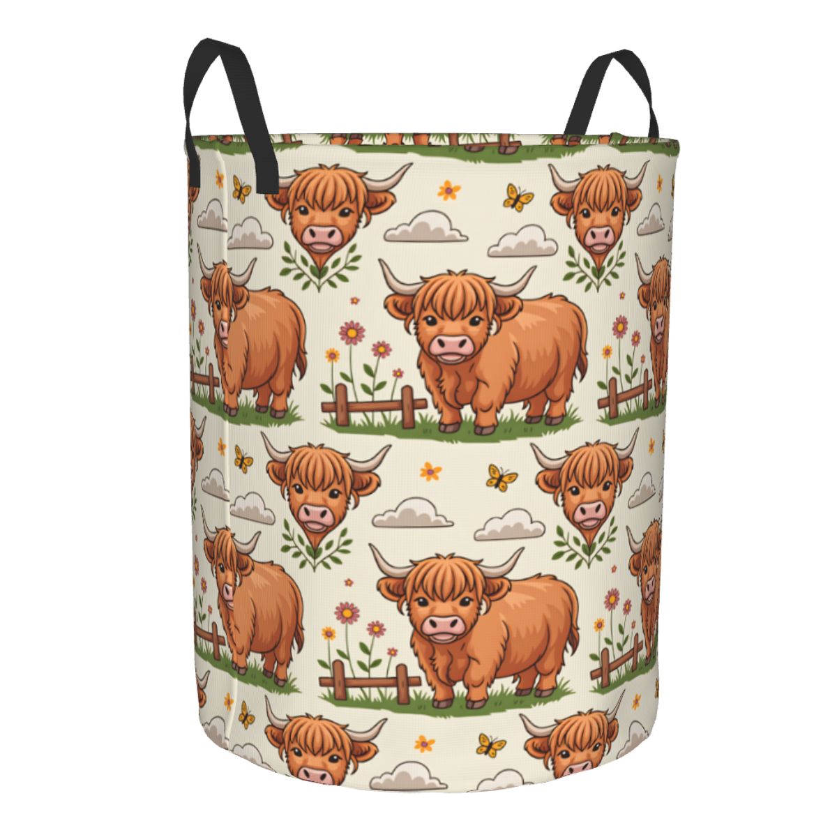Cartoon Highland Cows Laundry  - đánh giá và giá Baby Nursery Laundry Basket