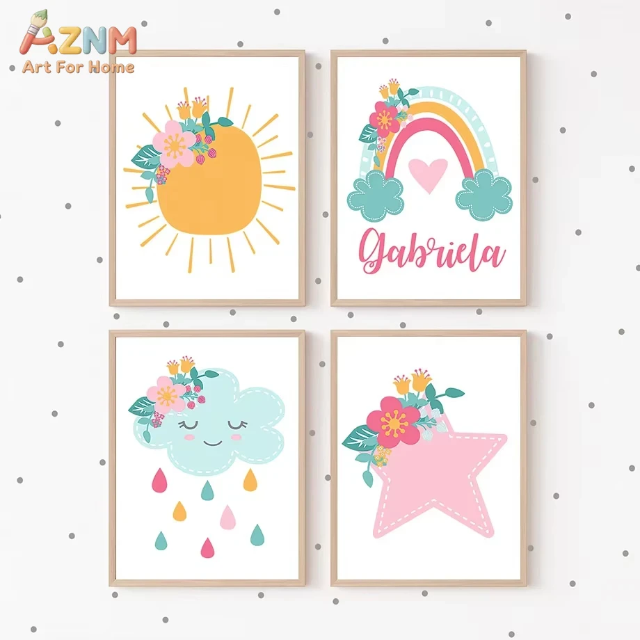Cute Sun Rainbow Clouds Stars  - đánh giá và giá Baby Nursery Mirror