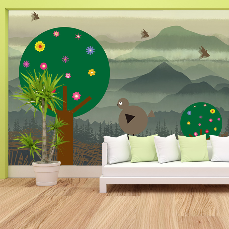 Cartoon Custom Easy to Apply P - đánh giá và giá Baby Nursery Peel And Stick Wallpaper