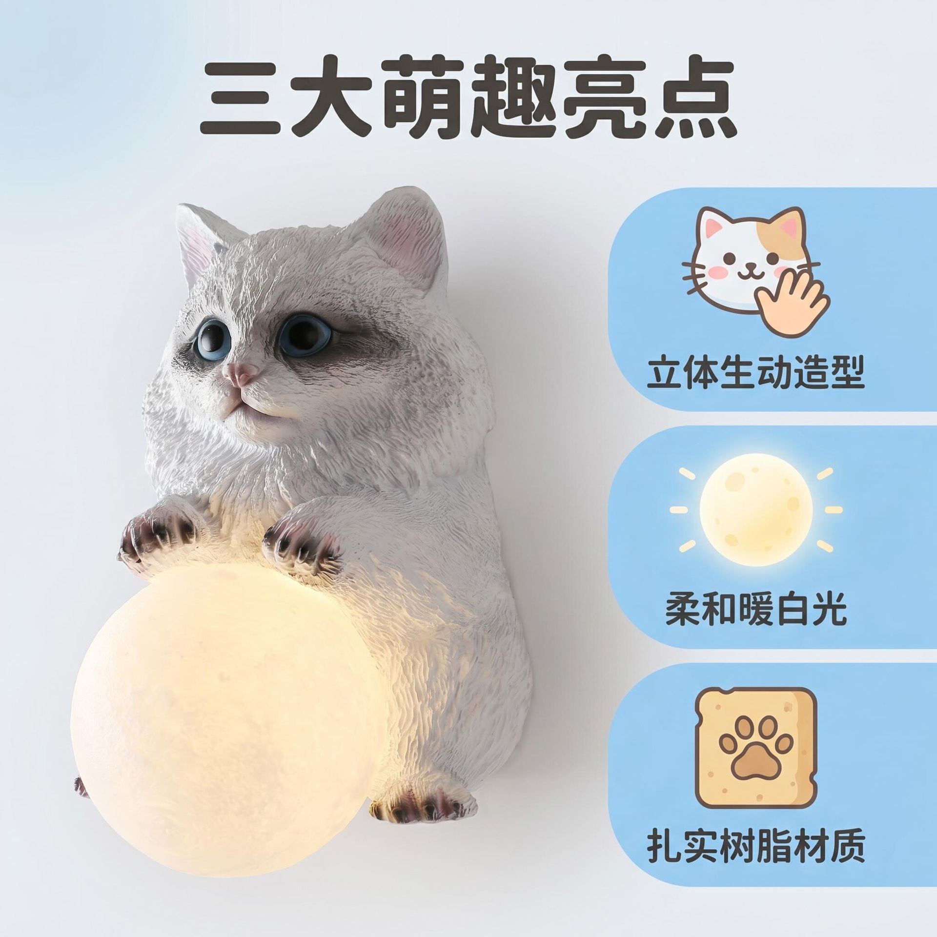 cat Moon Wall Lamp Children's  - đánh giá và giá Baby Nursery Light Fixture