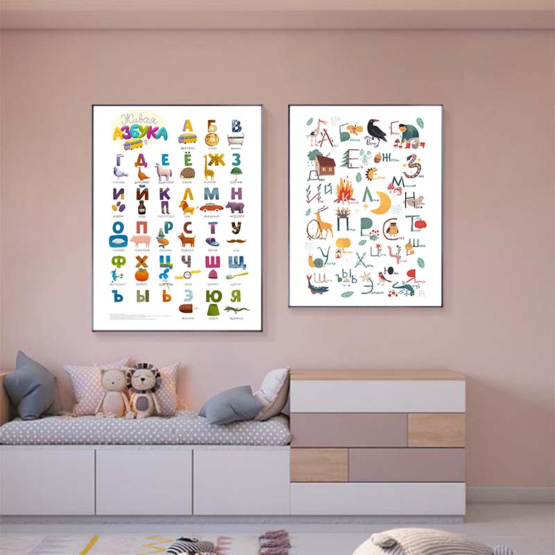 Russian ABC Alphabet Wall Art  - đánh giá và giá Baby Nursery Mirror