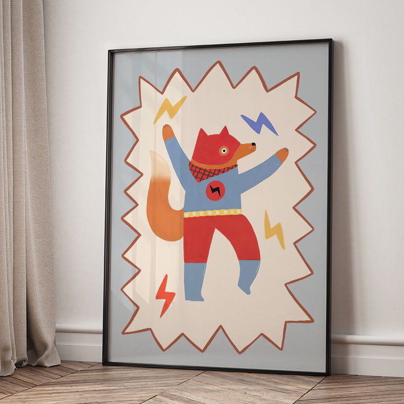 Funny Cartoon Super Cool Kid N - đánh giá và giá Baby Nursery Pictures