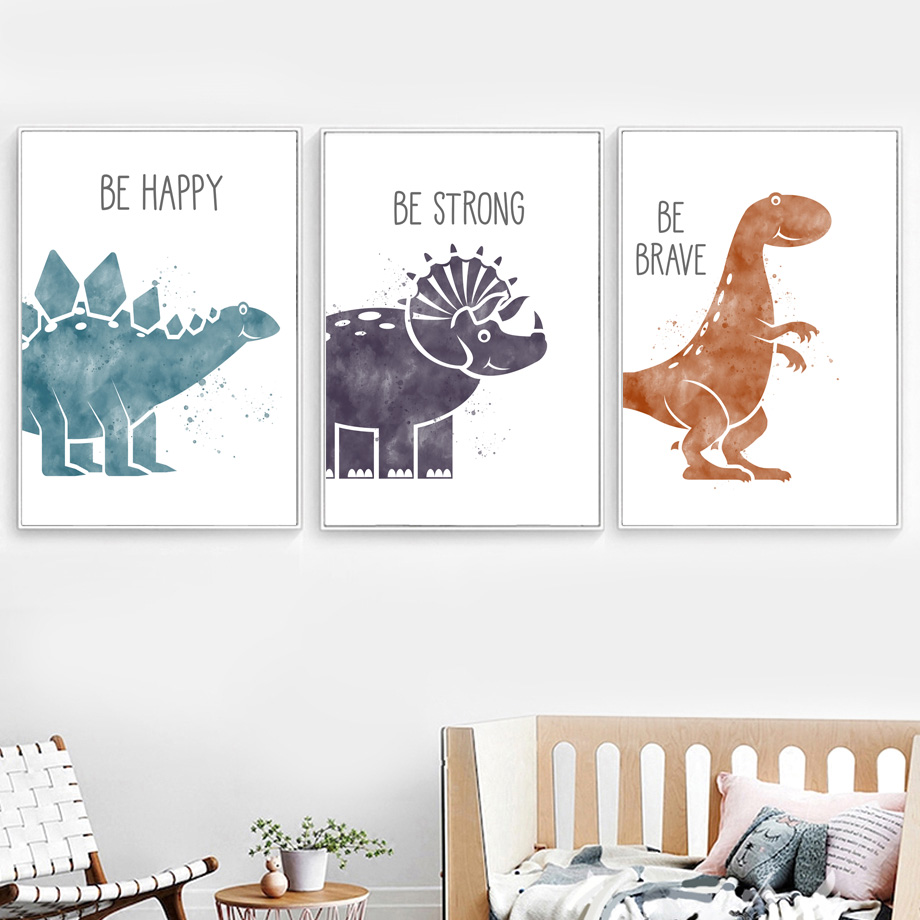 Cute Dinosaur Cartoon Animal Q - đánh giá và giá Baby Nursery Quotes Wall Art